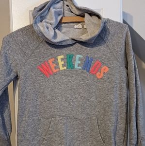 Girls Gap "weekends" hoodie size 6-7